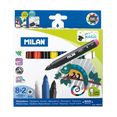 Filctoll készlet MILAN 643 Maxi, 8 db színes filctoll + 2 db 